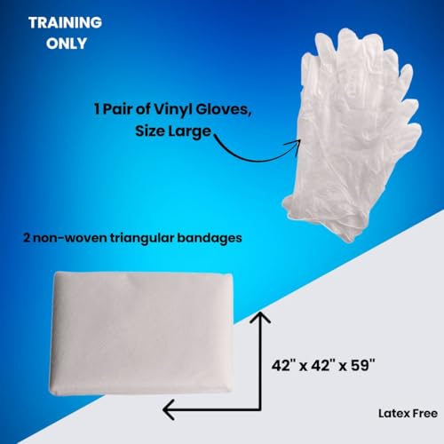 MCR Medical CPR & FA Training Kits w. 2 Non-Woven Triangular Bandages, 100 Pack