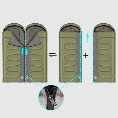 Night Cat Ultralight Tent 2 Person with Double Sleeping Bag and Inflatable Double Sleeping Pad