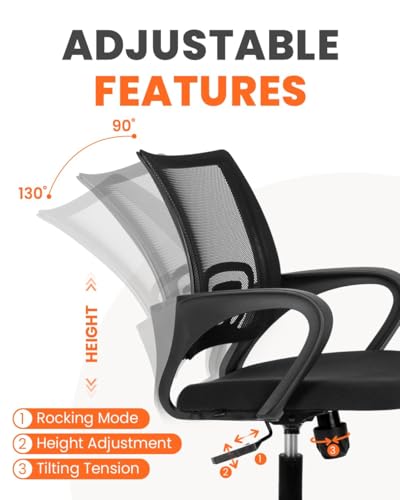 NEO CHAIR Office Desk Computer Chair Ergonomic Mesh Gaming Mid Back Seat with Comfy Lumbar Support Adjustable Height Swive...