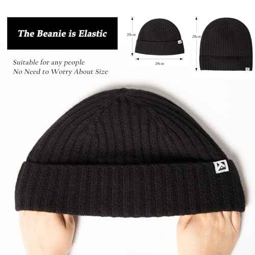 TOP-EX PolarWool¢â L/XL/XXL 100% Merino Wool Beanie Fleece Lined Hat Watch Cap for Cold Weather Winter Warm