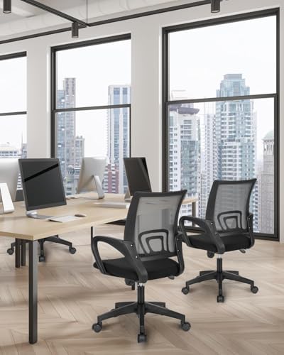 NEO CHAIR Office Desk Computer Chair Ergonomic Mesh Gaming Mid Back Seat with Comfy Lumbar Support Adjustable Height Swive...
