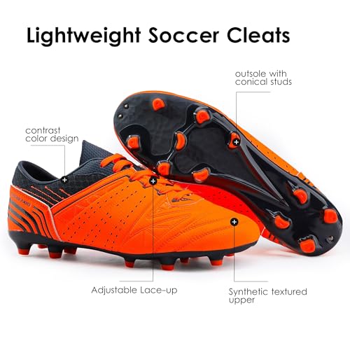 DREAM PAIRS Mens Sport Flexible Athletic Lace Up Light Weight Outdoor Cleats Football Soccer Shoes