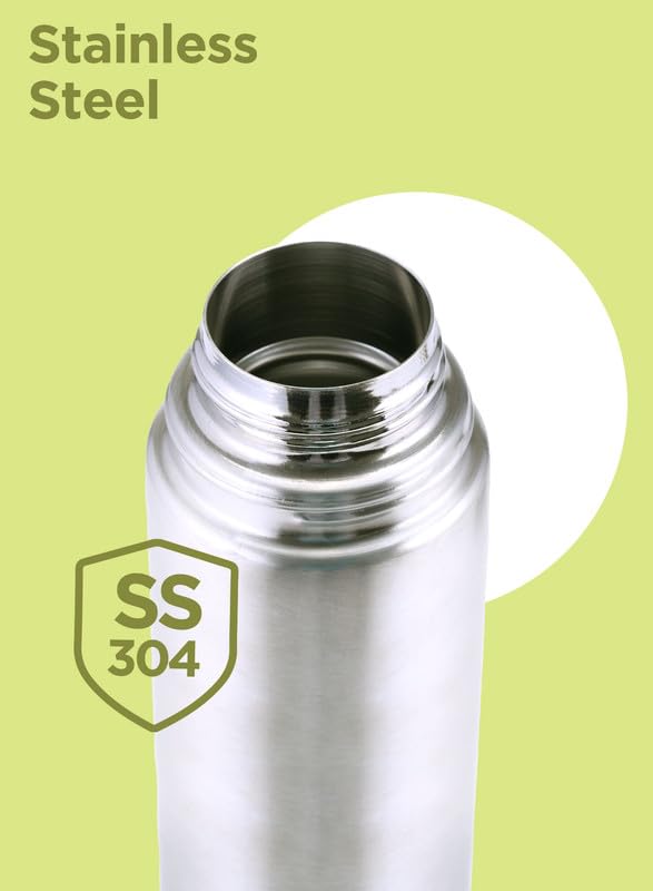 Milton Thermosteel Flip Lid 750, Double Walled Vacuum Insulated Thermos 750 ml | 25 oz | 24 Hours Hot and Cold Water Bottl...