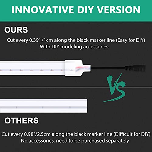 Lamomo White Led Strip Lights, 16.4ft/5m Neon Light Strip, 12V Flex Waterproof Neon LED Strip Silicone LED Neon Rope Light...