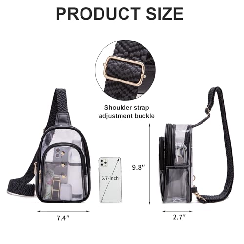 XYWstore Clear Sling Bag for Stadium Events, Crossbody Bag for Women - Stadium Approved