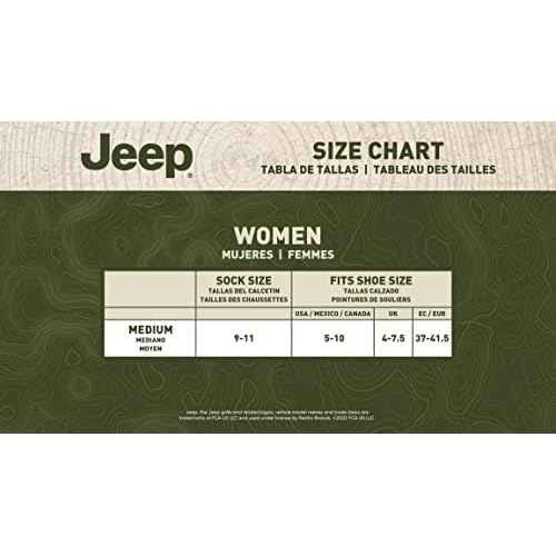 Jeep Women's Trail Wool Breathable Cushioned Comfort Crew Socks (2-Pair)