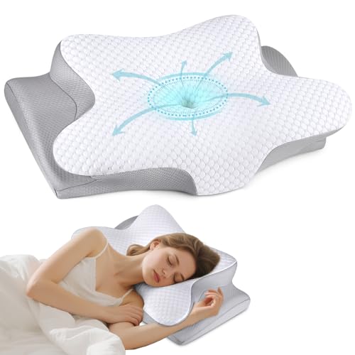 Cervical Neck Pillow for Sleeping - Ergonomic Side Sleeper Pillow for Pain Relief, Contour Cervical Pillow for Neck Suppor...