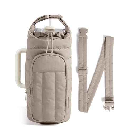 BAGSMART Water Bottle Holder Bag with Strap, 40/32 oz Crossbody Bag Gym Accessories, Sling Purses for Women