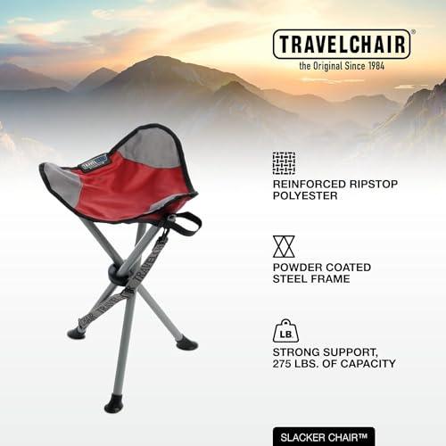 Travel Chair Slacker Tripod Chair for Camping, Lightweight Chair, Adjustable Carry Strap for Easy Transport | Oversized Du...