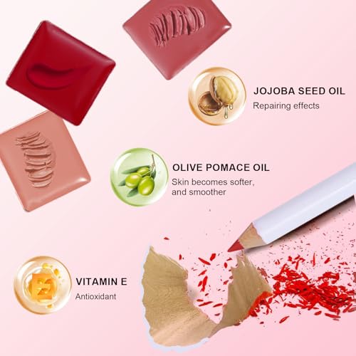 O'CHAIN 12 Matte Lipstick Palette and 12 Lip Liners, All-in-One Professional Lip Makeup Kit, Long-Lasting Waterproof Lipst...