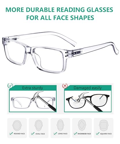Eyekepper Vintage Reading Glasses for Men - 5 Pack Spring Hinges Classic Readers