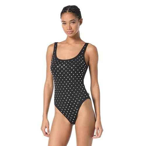 Michael Kors Swimwear Women's Stud Scoopneck One Piece