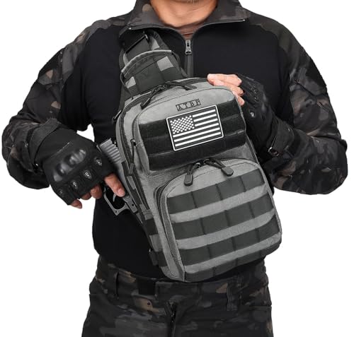 ATBP Tactical Sling Backpack With Holster Military Crossbody Bag for Men Single Shoulder Back Pack 10L