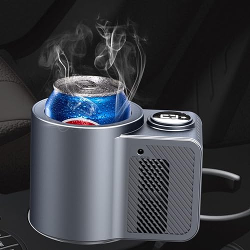 YUEMIDAMY 2-in-1 Smart Cooler Cups Holder, Portable Car Cooler Cup Mug Tumbler Holder Practical Small Cooler Cooling and H...