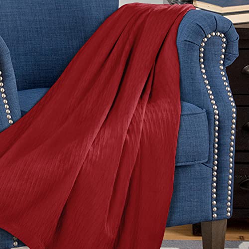 Superior Diamond Weave All-Season Cotton Blanket, Cover for Home, Couch, Bed, Soft, Warm Blankets, Boho Aesthetic, Comfy, ...