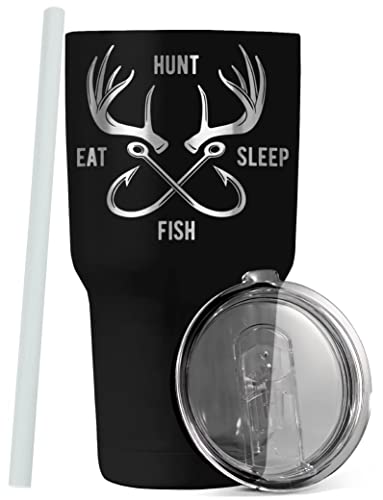 Flaskimo Fishing and Hunting Gifts For Men and Women | 30oz Hunting and Fishing Tumbler | Gifts for Dad with Sliding Lid a...