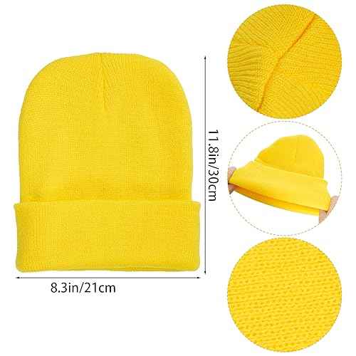 Vintage Steampunk Goggles Glasses with Yellow Beanie Hat, Halloween Costume Accessories for Adult, Halloween Cosplay Party Set