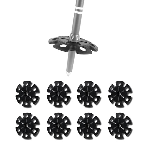 TREKOLOGY Ski Pole Baskets Replacement Set (8-Piece) – 3.4" Snow Baskets for Trekking Poles with 0.4" (1cm) Hole Diameter...