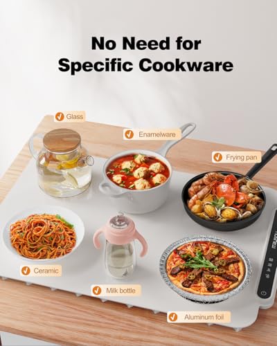 Food Warming Mat, iTRUSOU Electric Warming Tray Full Surface Heating to Keep Food Warm or Thawing, Versatile Food Warmer w...