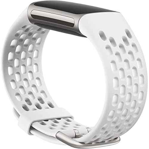 Fitbit Charge 5 Sport Accessory Band, Official Product, Frost White, Small