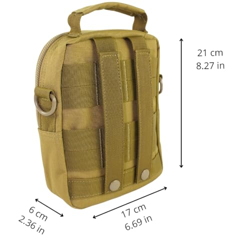BARRERA warriors Tactical Backpack 25l & Sling Bag Set – Military Camo Backpack + Brown MOLLE Sling Bag, Crossbody bag- Te...