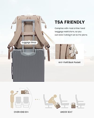 LOVEVOOK Laptop Backpack for Women, 15.6 Inch Work Laptop Bag with USB Port, Fashion Teacher Nurse Backpack Purse, Waterpr...