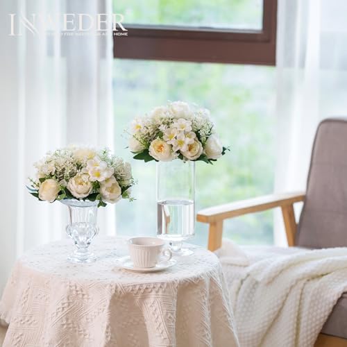 Inweder Flower Balls Centerpieces for Tables: 10 PCS White Flowers for Centerpieces Floral Arrangements Centerpiece for We...