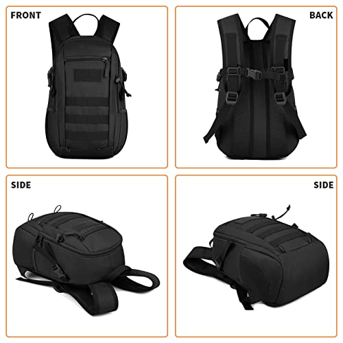 HUNTVP 10L Tactical Backpack Small Backpack Mini Daypack Military MOLLE Rucksack Gear Tactical Assault Pack Bag for Huntin...
