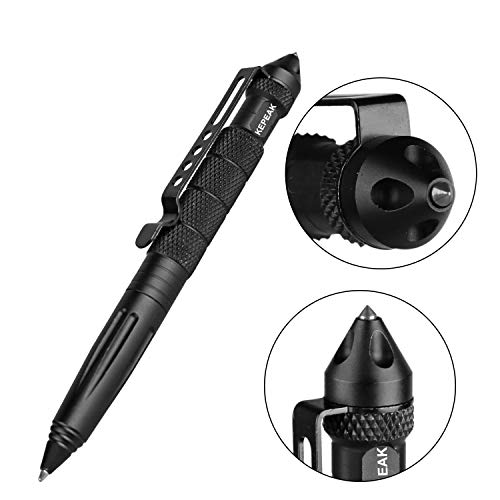 KEPEAK Military Tactical Pen, Professional Self Defense Pen, Emergency Glass Breaker Pen - Tungsten Steel, Writing EDC Sur...