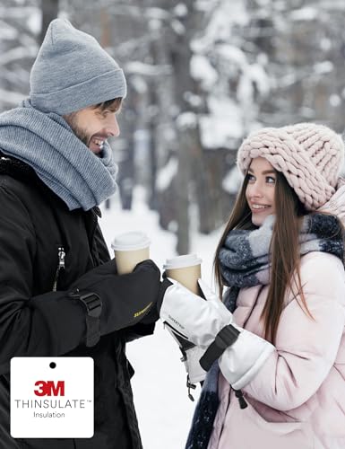Supertrip Ski Mittens Men Women, Waterproof Snowboard Mittens Gloves Touch-Screen Anti-Slip Snow Mitts 3M Thinsulate, Warm...