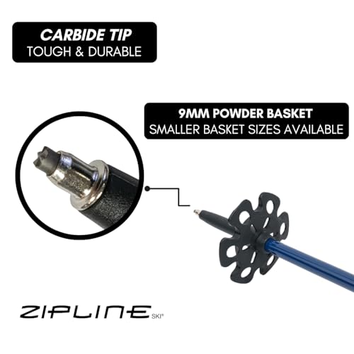 Zipline Blurr EXT MRDW Collection - Adjustable Graphite Composite Ski Poles for Backcountry & All-Mountain - Lightweight, ...