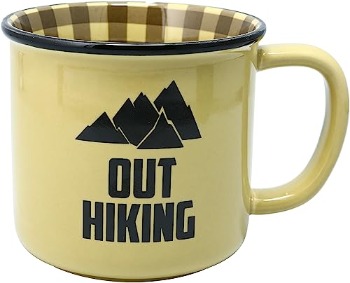 Pavilion Gift Company - Out Hiking - 18 oz Coffee Mug Cup For Outdoorsy Woodsy Hiking Camping Mountain Men Women Gift