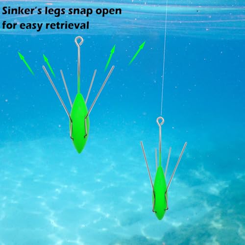 Premium 5 PCS Sputnik Sinker Fishing Weights - Heavy-Duty Long Tail Spider Sinkers for Saltwater Surf Casting, Catfishing,...