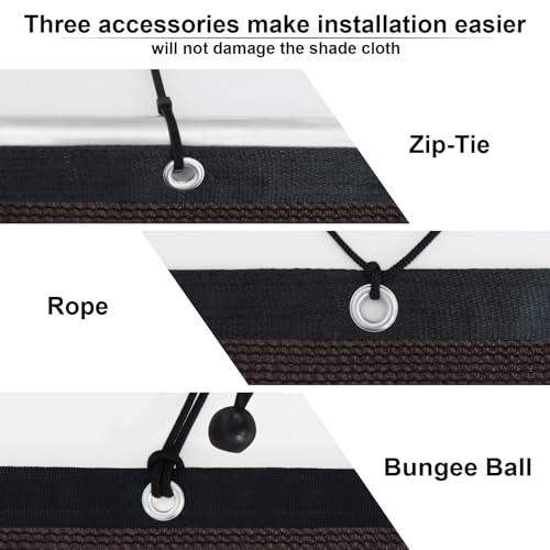 KANAGAWA 90% Sun Shade Cloth 12'X 20' Outdoor Porch Pergola Shade Cover Canopy with Grommets UV Block Privacy Screen for P...