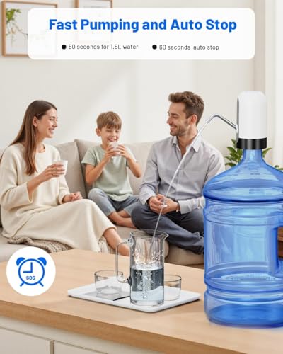 Myvision Water Dispenser for 5 Gallon Bottle,Portable USB Charging Electric Water Pump, Drinking Water Jug Pump for Home, ...
