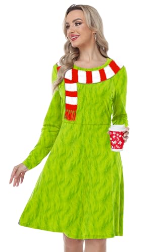 Magrank Women Valentines Day Dresses Love Heart Sweet Festival Midi Dress S-2XL