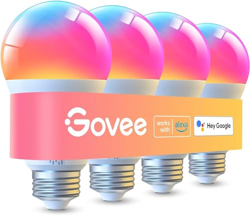 Govee LED Smart Light Bulbs, 1000LM Color Changing Light Bulb, Wi-Fi & Bluetooth Light Bulbs, Work with Alexa and Google A...