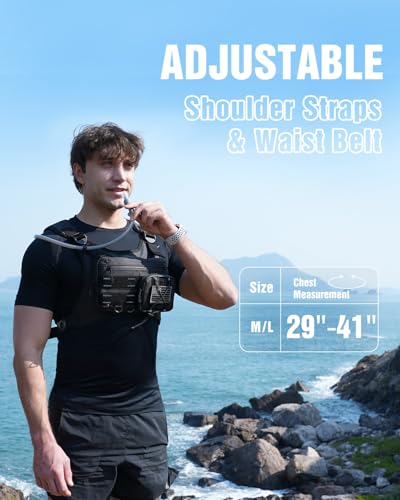 Zelvot Running Vest with 2L Water Bladder, Hydration Backpack, USA Original Patent, Lightweight Hydration Pack with Gear H...