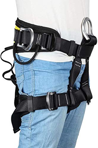 HandAcc Climbing belts, Thicken Professional Safety Belt with Magnesium Alloy Connection Ring, Outdoor Momentum Belt for R...