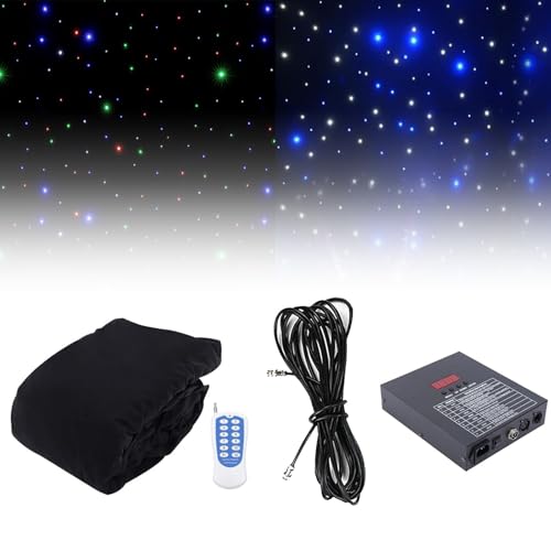 JJENXYYDS LED Starry Sky Backdrop,LED Velvet Starry Sky Cloth Background,Folding LED Stage Star Backdrop Star Light Curtai...