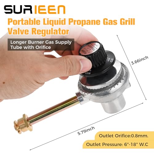 SURIEEN 29102349 29103224A Regulator Control Valve, Compatible with Charbroil Grill2Go Tru-Infrared 2012 Portable Gas Gril...