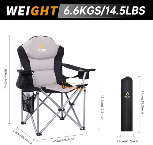Nice C Heated Camping Chair with Battery, Outdoor Heated Chair, Heated Camping Chairs for Adults, Folding Chair, Beach Cha...