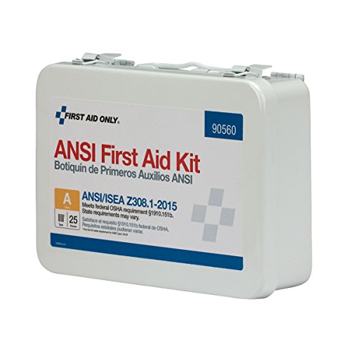 First Aid Only 90560 Bulk ANSI A 25-Person Emergency First Aid Kit for Office, Home, and Construction, 89 Pieces