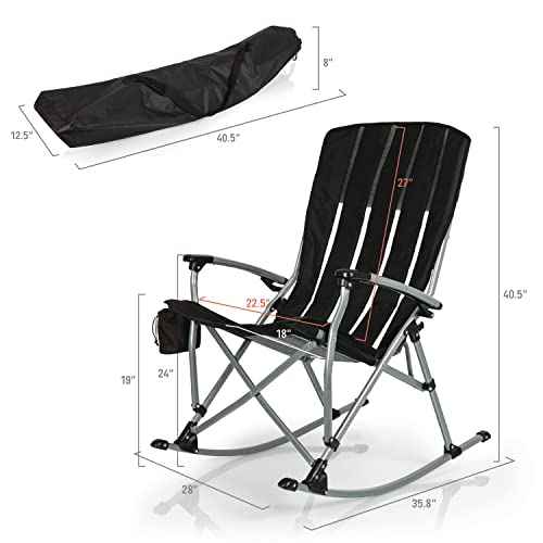 PICNIC TIME NCAA Unisex-Adult NCAA Outdoor Rocking Camp Chair, XL Heavy Duty Camping Chair for Adults