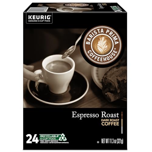 Barista Prima Coffeehouse Espresso Roast Coffee, Keurig Single Serve K-Cup Pods, 96 Count