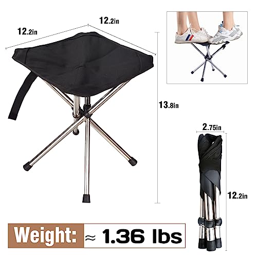 JVZI® Ultra-Light Backpacking Camping Stool - 275lbs Capacity, 1-Second Setup | Waterproof, Dual-Height Design for Campin...