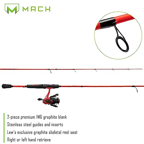 Lew's MACH Smash Spinning Reel and Fishing Rod Combo, Premium IM6 Graphite Blank Fishing Rod, Right or Left-Hand Retrieve,...