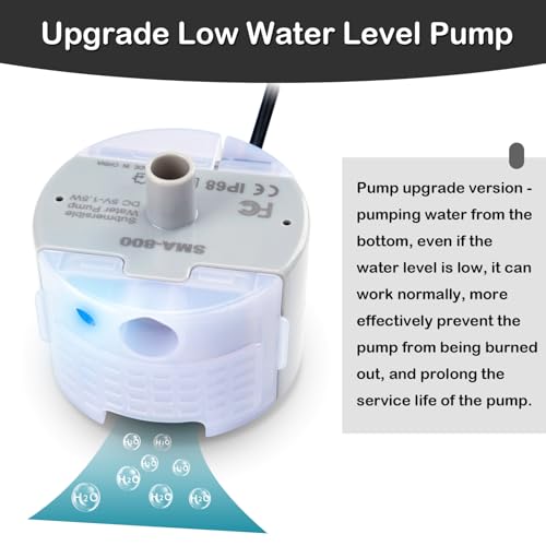 Cat Water Fountain Pump, Pet Water Fountain Replacement Pump SMA-800 Submersible Motor for Stainless Steel Indoor Cat Foun...