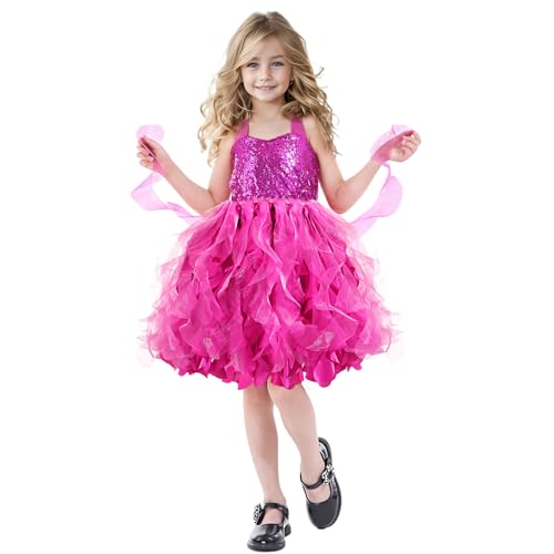 Christmas Tutu Dress for Girls Sequin Tulle Fairy Ball Dresses for Toddler Kid Little Girl Fancy Sparkly Birthday Outfit