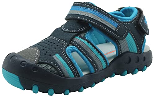 Apakowa Kids Boys Sandals Summer Outdoor Athletic Double Strap Closed-Toe Beach Sandals Sport (Toddler/Little Kid)
